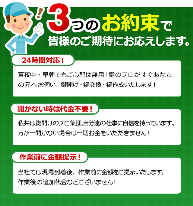 吹田市　玄関鍵開け作業